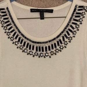 White House Black Market beaded elegant top;